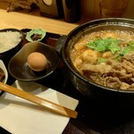 純愛うどん なでしこ - すき焼き風うどん（ごはん付き）（￥1500）