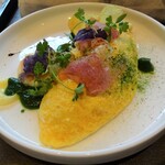 アルカナイズ - 朝食：卵料理（オムレツ×エスパーニュ（エビ、ポテト、パセリ））