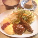 キッチン竹乃子 - ハンバーグ オムレツ エビフライ 厚揚げはサービス
