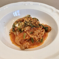 ミノリ リストランテ イタリアーノ - Aランチ(\1,500)　サルシッチャのトマトソース（1/2シェア分）