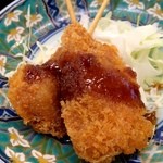 まぐろ丼　加一 - 串揚げ：新さんま塩焼きと、まぐろ角切定食内