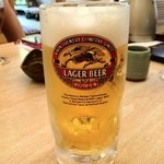 まぐろ丼　加一 - 生ビール：アサヒスーパードライ