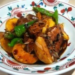 御田町 桃の木 - 鴨と桃の炒め物。