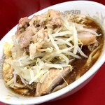 ラーメン二郎 - 『小ラーメン』(麺少なめ、ニンニク・アブラ)斜めから