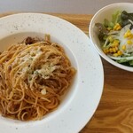 ステーキ＆ピッツァ＆ビアー グリルイシイ - 和牛を使ったボロネーゼのセット1280円（税別）