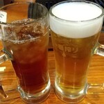 焼肉正 - ビール  ウーロン茶