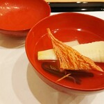 馬車道 大かわ - ゴマ豆腐、新筍、バチコ