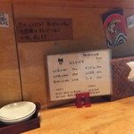 麺屋しぶ沫 - カウンターのメニュー