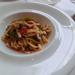 ＜A＞自家製タリアテッレ、剣先イカと甘長ピーマンのオイルソース