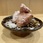 焼鳥 谷口 - 白肝刺し淡雪塩