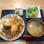 天つね - バラかき揚げ天丼セット