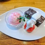 氏家バル AORY - デザート！冬ですな～。アイスもブラウニーも濃厚で香りが鼻を抜けます！