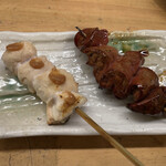 炭火串焼 鳥福 - 肝とささみ梅