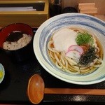 だし自慢うどん屋柏本 - ランチ；冷やし山芋ぶっかけ＋かやく御飯