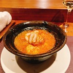 アカ - 白子、車海老のアヒージョ