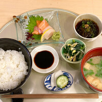 北新地 空海 - 日替わり魚定食（サーモン＆ホタテ）