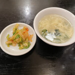 麻辣王豆腐 - 漬物、スープ