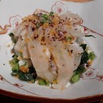 蕎麦屋 にこら - 鮃の昆布〆 冷製かぶら蒸し添え