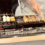 とり茶太郎 - 今日のエルフランスは特に大きいのか1串に2つです