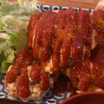 IPPON食堂 - 赤唐揚げアップ　※サラダはシーザードレッシングです