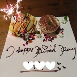 肉バル GYUUU - 2021年の｢アニバーサリーコース｣メッセージプレート