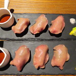 肉バル GYUUU - 2021年の｢ぷりっぷり！牛タンの肉寿司｣869円×2