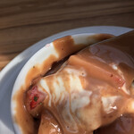 飛行船スタイル 南條 - ミント風味苺バニラアイスのチョコレートソース