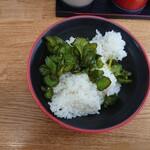 麺家 紫極 - 青カッパ丼(硬めに炊かれたライスがどストライク)