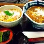 そじ坊 - カレー南蛮とミニかつ丼のセットです。