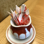 天麩羅 四季彩 村松 - 可愛いカバーが付いた爪楊枝