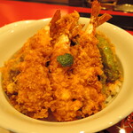 天一 - 大きな海老天が３つも