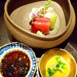 割烹 柊 - 青海苔醤油、酢味噌