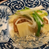 割烹 柊 - 海老芋唐揚げ鶏そぼろかけ