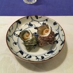 貝増商店 - 肝の苦味が <鷹勇> に合う。