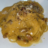 ラ・ベットラ・ダ・オチアイ ナゴヤ - PRANZO（ランチ）B（税込 3,960円）評価＝○：ローマ風カルボナーラスパゲティ