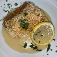 ラ・ベットラ・ダ・オチアイ ナゴヤ - PRANZO（ランチ）B（税込 3,960円）評価＝○：甘鯛のパリパリ鯛焼きレモンバターソース