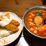 アジアンスープカリー べす - 2021/2  フイッシュフライ＆焼チーズカリーダブル、トマトスープ、5.5番