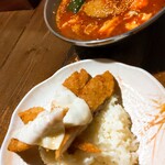 アジアンスープカリー べす - 2021/2  フイッシュフライ＆焼チーズカリーダブル、トマトスープ、5.5番