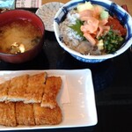 閖上浜のまかない処 浜や食堂 - ゆりあげ丼＆あじフライ