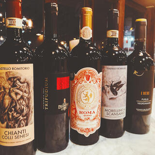 We always have over 70 types of Italian wine available!