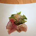 NOBU TOKYO - ホタテとカンパチのお刺身