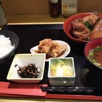 Washoku To Washu Isojiman - 磯じまん定食。お刺身は後から提供されました。