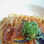 魚沼茶房 - 「にんにくとトマトソース・スパゲティー」④です(9/7UP)