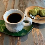 コーヒー屋さん 月祭 - 抹茶わらびもちセット