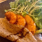 彩香亭 - オードヴル：ソフトシェルシュリンプとそば粉のガレット