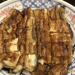 Ningyouchou Umeda - 梅田丼アップ。この鰻の下に梅干ペーストが隠れている、