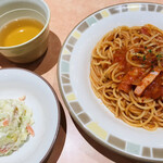 サイゼリヤ - スパゲティ アラビアータ＝５００円 税込
            ※ランチ限定メニュー