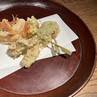 蕎麦懐石 無庵 - 天ぷら盛り合わせ
