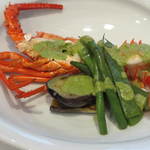 えさき - 九条ネギのソースが海老と野菜を活かしています。