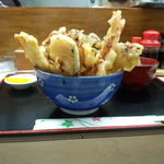 みずなぎ - 【２０１２年９月】天丼（穴子＋エビ）　正面から